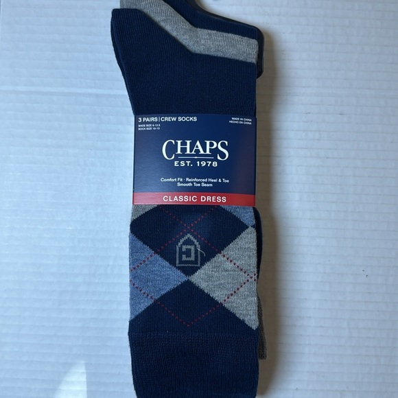 Chaps Classic Dress Argyle Crew Socks 3-Pair Pack - Picture 6 of 6